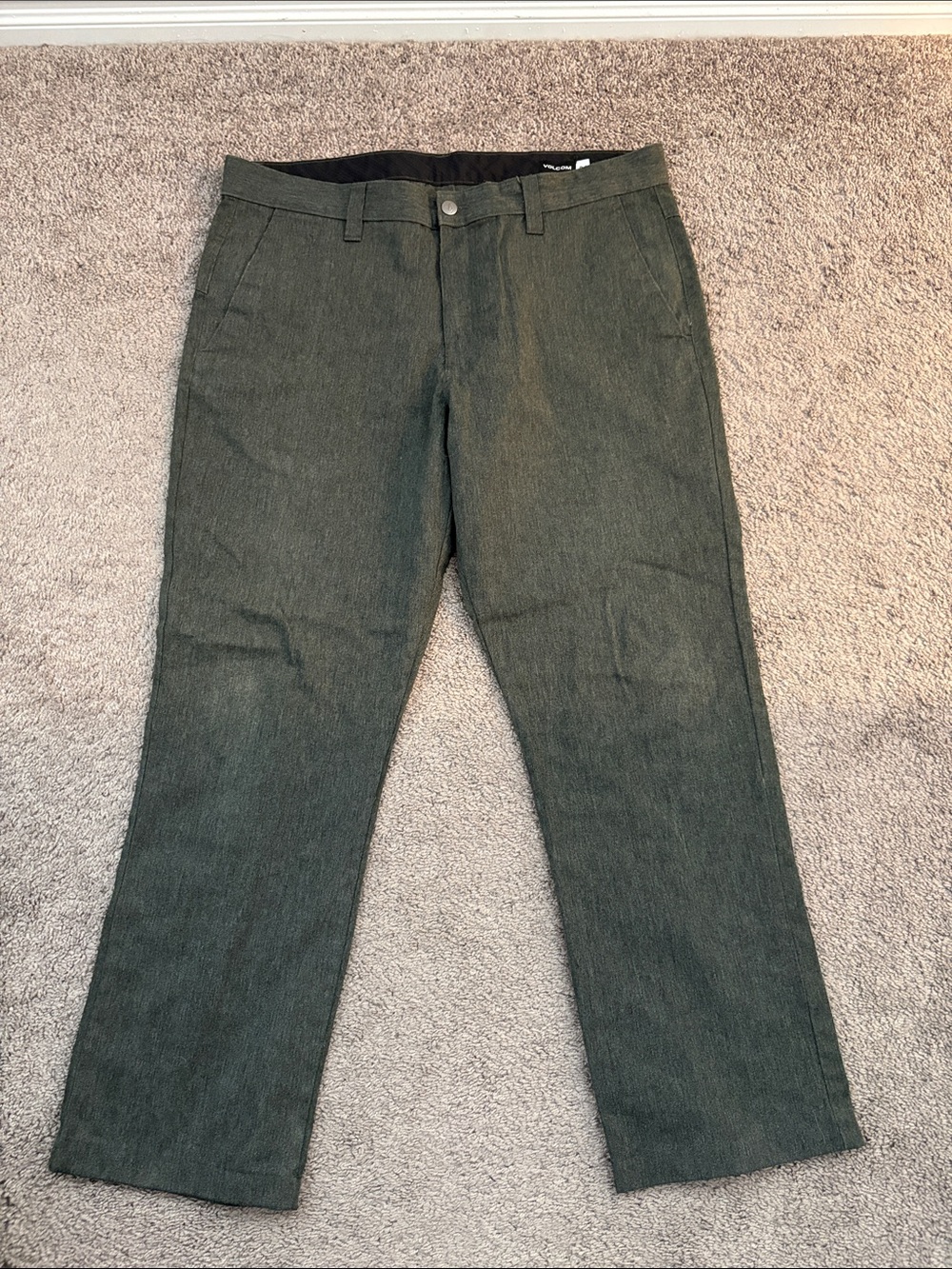 Volcom Men's Olive Straight-Leg Pants
